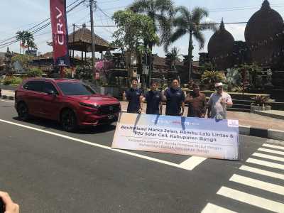 Honda Revitalisasi Marka dan Rambu Lalu Lintas di Kabupaten Bangli