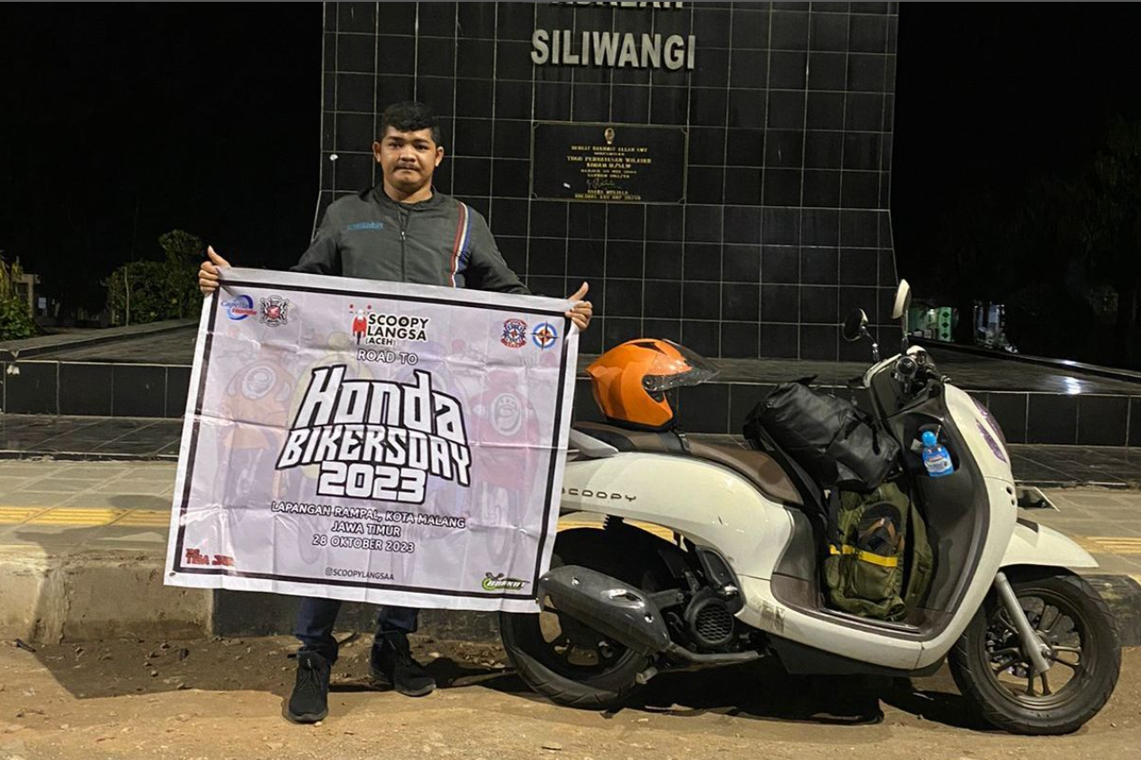 Cerita Mirza, Touring 17 Hari Aceh-Malang Demi Honda Bikers Day 2023
