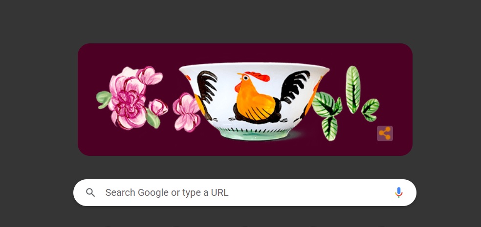 Unik, Mangkuk Ayam Jago Mejeng di Google Doodle Hari Ini