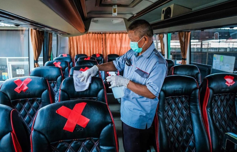 Begini Tempat Duduk Penumpang Bus Hadapi New Normal Begini Tempat Duduk Penumpang Bus Hadapi New Normal