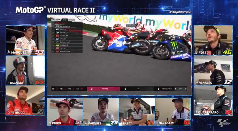 Hasil motoGP Virtual Seri 2: Pertarungan Seru Vinales vs Bagnaia, Rossi Posisi 7