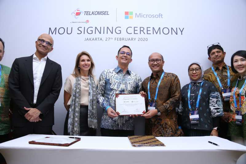 Di Depan Satya Nadella, Microsoft dan Telkomsel Sepakat Lakukan Ini