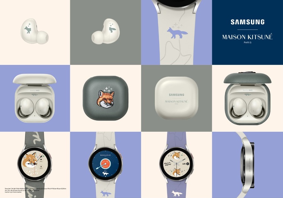 Samsung Galaxy Watch4 dan Buds2 Maison Kitsune Masuk Indonesia