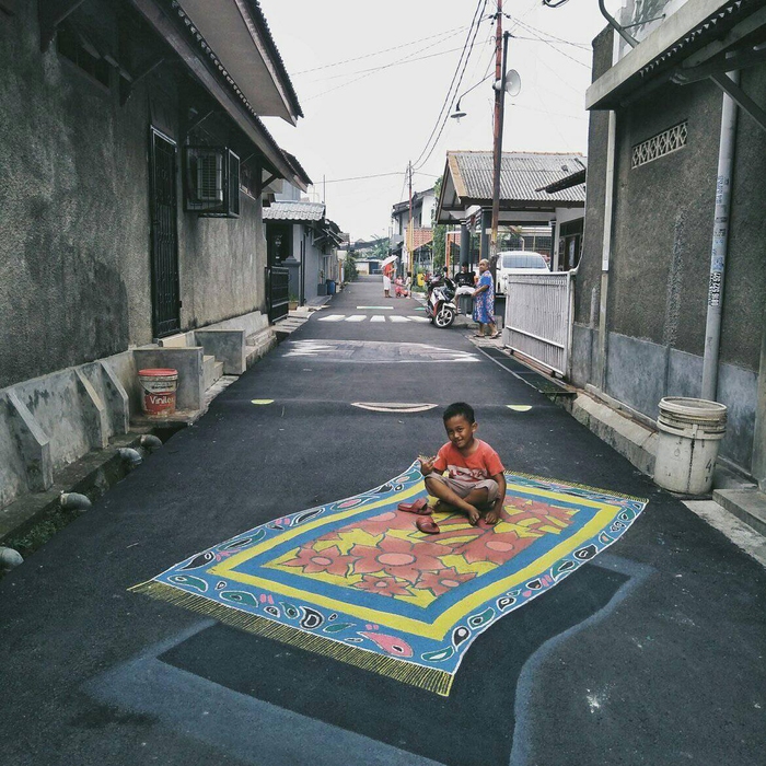Lukisan 3 Dimensi di Jalanan Depok jadi Lokasi Wisata Dadakan