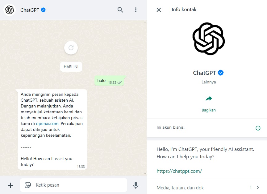 Makin Gampang Diakses, ChatGPT Hadir di WhatsApp