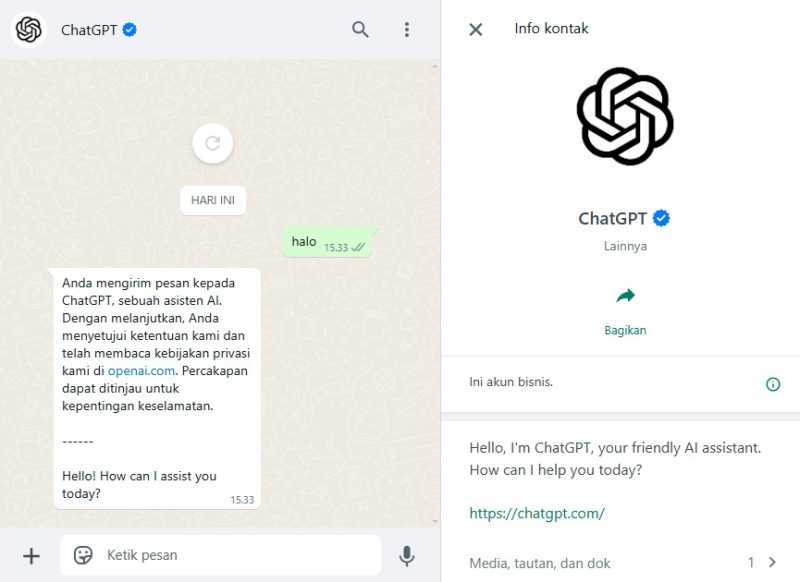 Makin Gampang Diakses, ChatGPT Hadir di WhatsApp