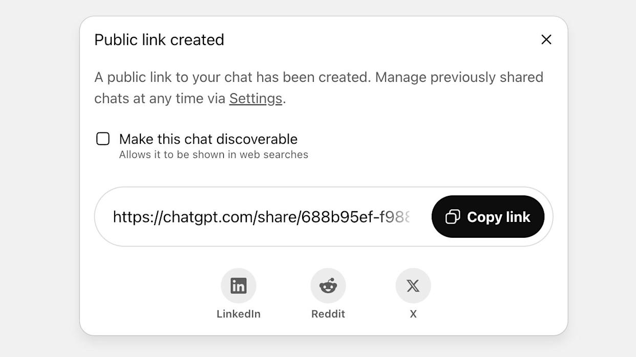 Foto: Opsi share obrolan yang dihapus Google (Sumber: X/@cryps1s) Foto: Opsi share obrolan yang dihapus Google (Sumber: X/@cryps1s)
