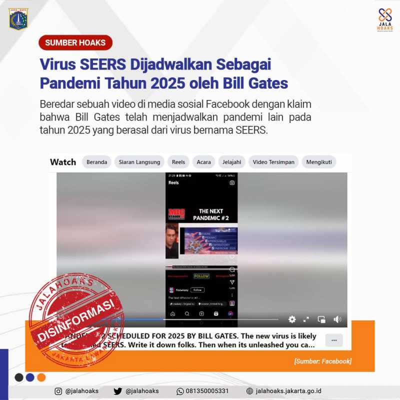 Jangan Keliru! Bill Gates Gak Jadwalkan Pandemi Tahun 2025 dari Virus SEERS