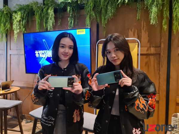 Aura Suciani dan Aura Lyraa di acara Poco x Aura Pro Hunt 2023 (Foto: Muhammad Faisal/Uzone.id)