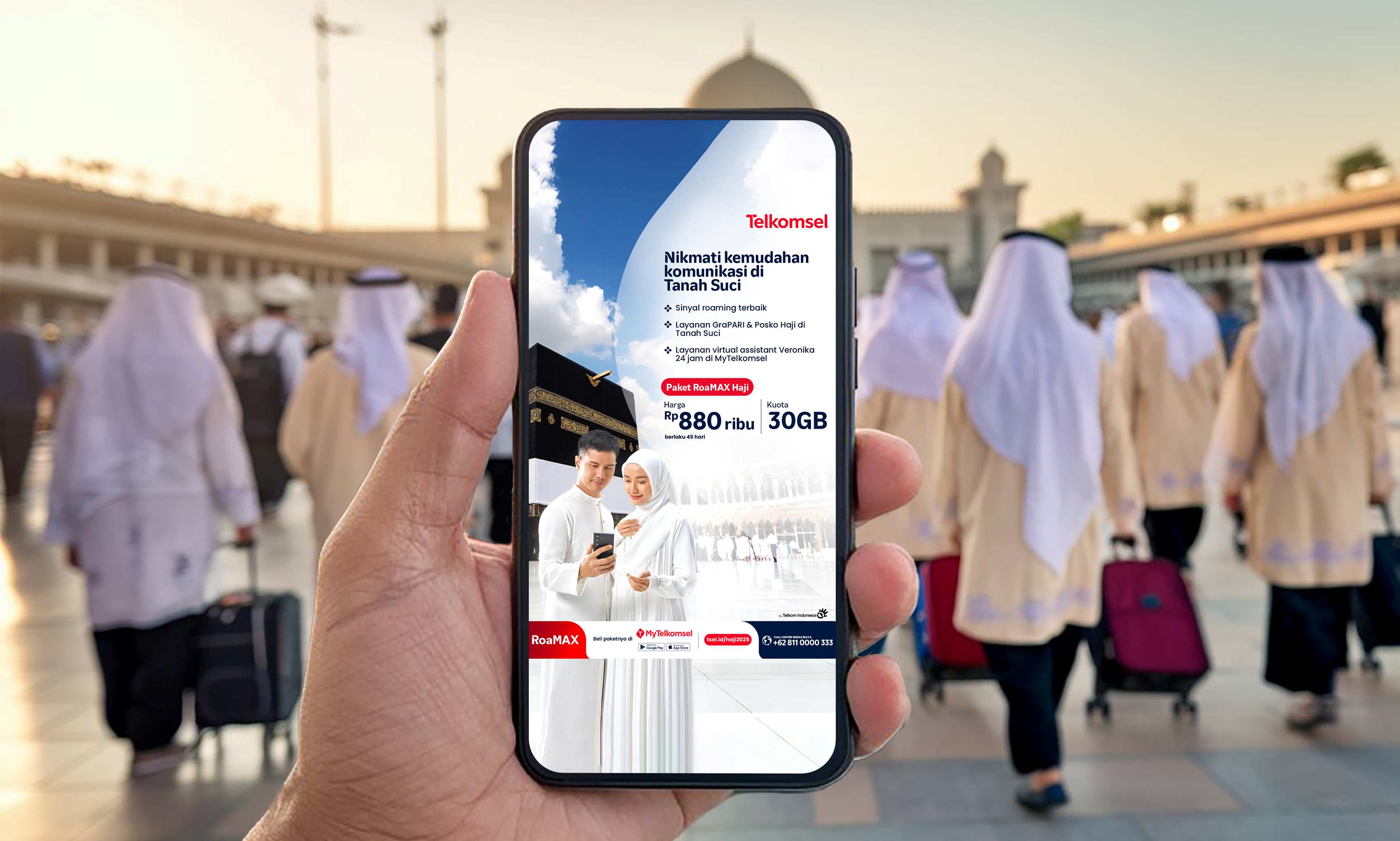 Ibadah Mulus Koneksi Tidak Terputus Bersama Telkomsel RoaMAX Haji