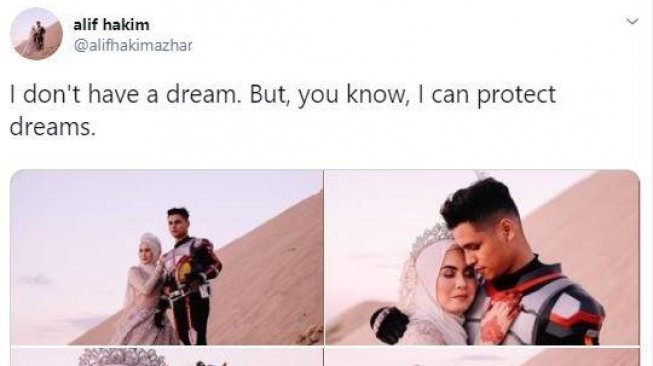 Unik, Pasangan Ini Foto Pra Nikah ala Kamen Rider di Padang Pasir