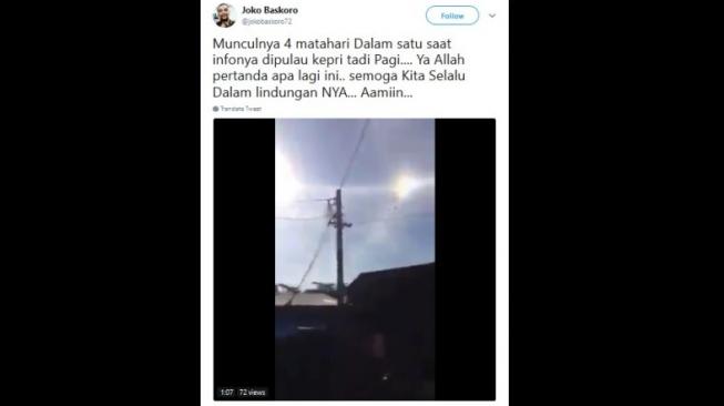 Heboh Kemunculan Empat Matahari di Kepri, Ini Penjelasannya Heboh Kemunculan Empat Matahari di Kepri, Ini Penjelasannya