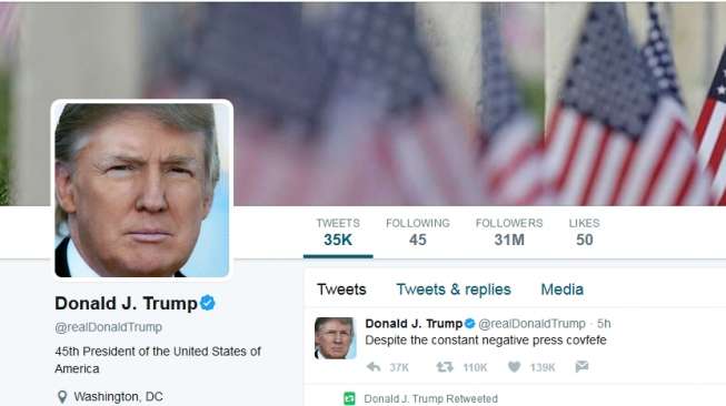 Kicauan Misterius Tengah Malam Trump Hebohkan Amerika Kicauan Misterius Tengah Malam Trump Hebohkan Amerika
