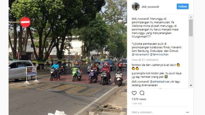 Heboh! Lampu Merah di Bandung Bisa Baca Puisi