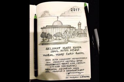 Sketsa Lebaran Sri Mulyani - Uzone