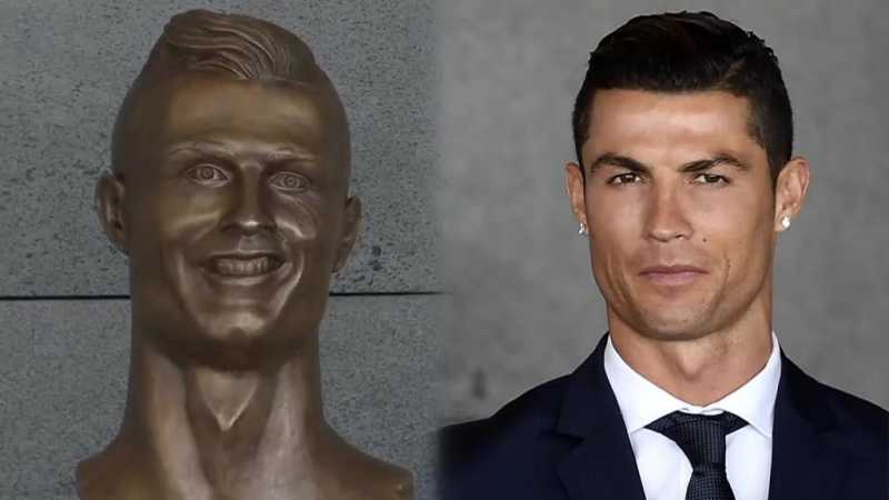 Patung Christiano Ronaldo yang Menuai Meme Kocak Patung Christiano Ronaldo yang Menuai Meme Kocak