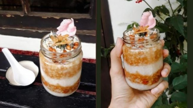 Viral Aliran Baru Makan Bubur Ayam, Ini Dia Buryam in a Jar