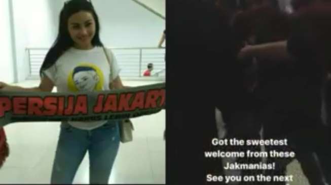 Jakmania Heboh Sambut Ariel Tatum di Stadion Cikarang Jakmania Heboh Sambut Ariel Tatum di Stadion Cikarang