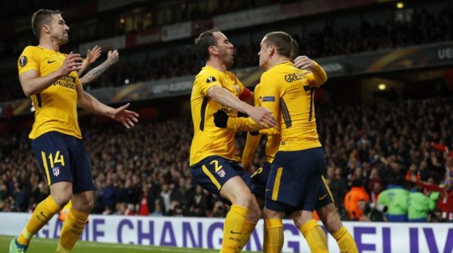 Sepuluh Pemain Atletico Madrid Tahan Imbang Arsenal di Emirates