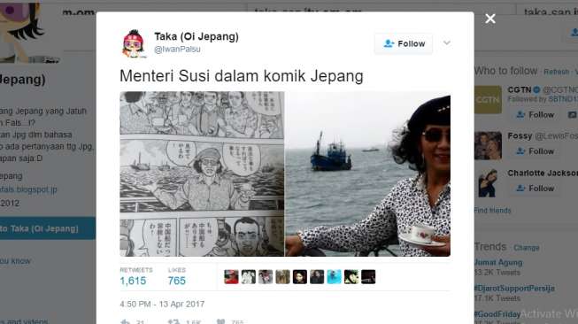 Komik Jepang Ini Ceritakan Kisah Menteri Susi