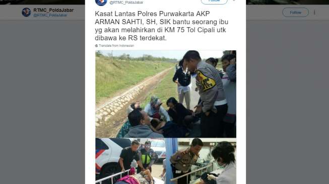 Ini Dia Nama Bayi yang Lahir di Tol Cipali Ini Dia Nama Bayi yang Lahir di Tol Cipali