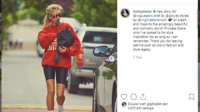 Hailey Baldwin Tiru Lagi Gaya Ikonik Putri Diana, Begini Potretnya!