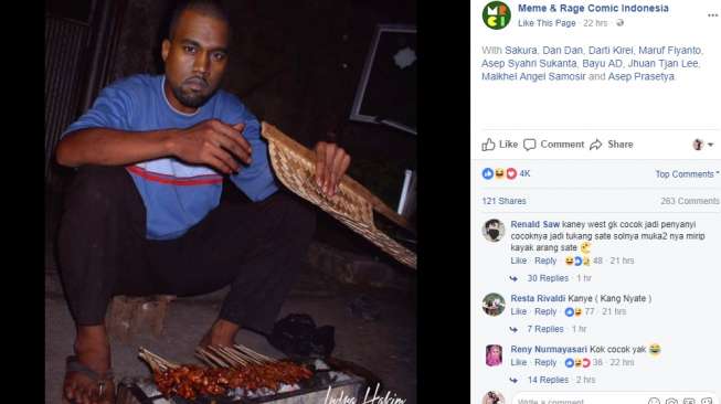 Kocak! Kanye West Jual Sate, Rihanna Jualan Pulsa