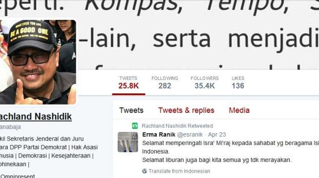 Jubir Demokrat Twitwar dengan Akun TNI AU