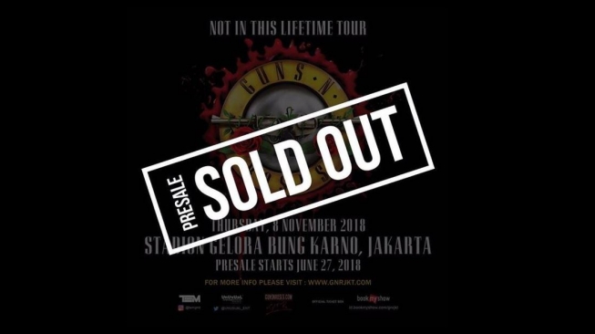 Gila, Tiket Presale Guns N Roses Ludes Dalam 4 jam