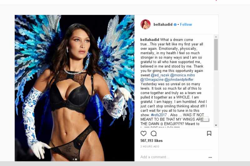 Bagian Sensitif Bella Hadid Terlihat di Victorias Secret Fashion Show 2017 Bagian Sensitif Bella Hadid Terlihat di Victorias Secret Fashion Show 2017