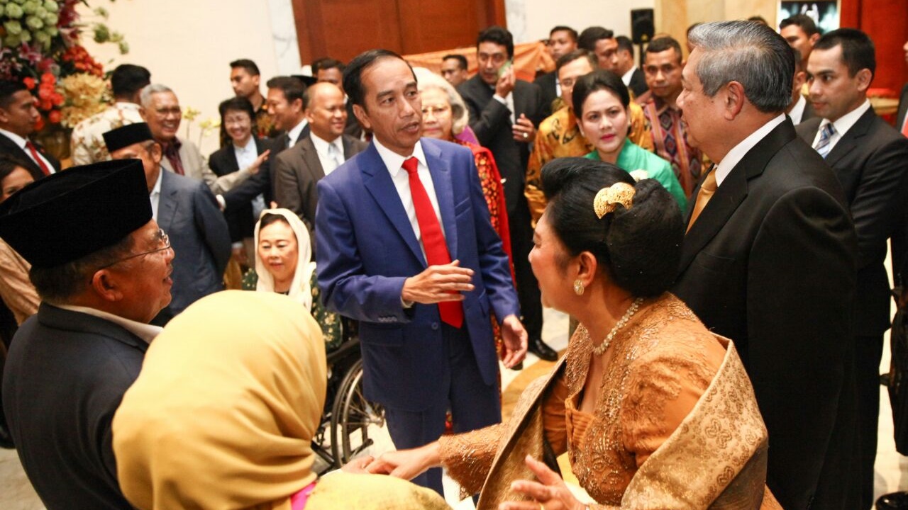 Kehangatan SBY, Jokowi hingga Habibie di Ulang Pernikahan JK