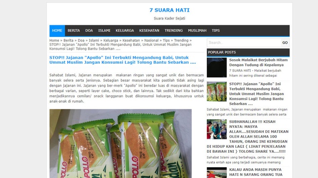 Apakah Jajanan Apollo Benar-Benar Mengandung Babi? Apakah Jajanan Apollo Benar-Benar Mengandung Babi?