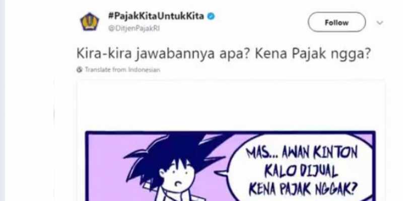 Ngakak Habis! Jawaban Warganet Soal Pajak Awan Kinton Son Goku