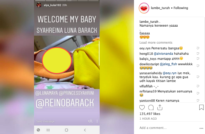Akun Instagram Orang Tua yang Namai Anaknya Syahreina Luna Barack Diserbu Netizen Akun Instagram Orang Tua yang Namai Anaknya Syahreina Luna Barack Diserbu Netizen